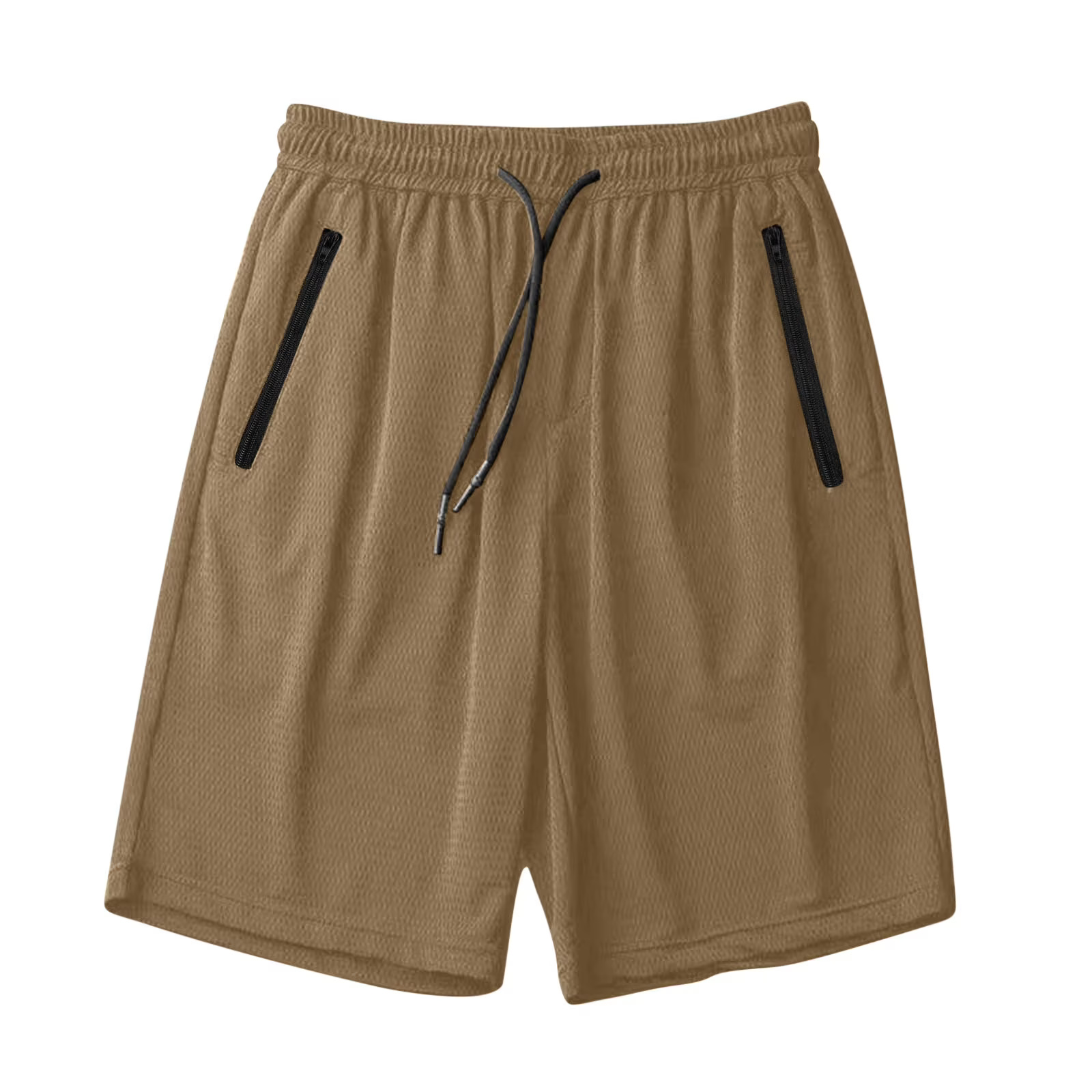 Taupe Zip Pocket Running Shorts